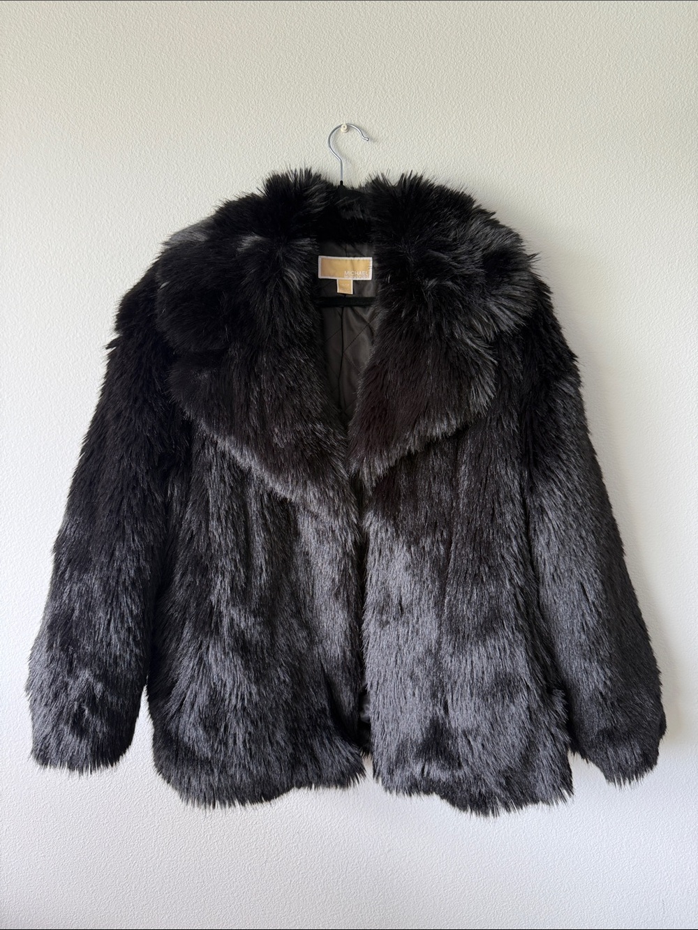 MICHAEL Michael Kors Black Faux Fur Teddy Jacket